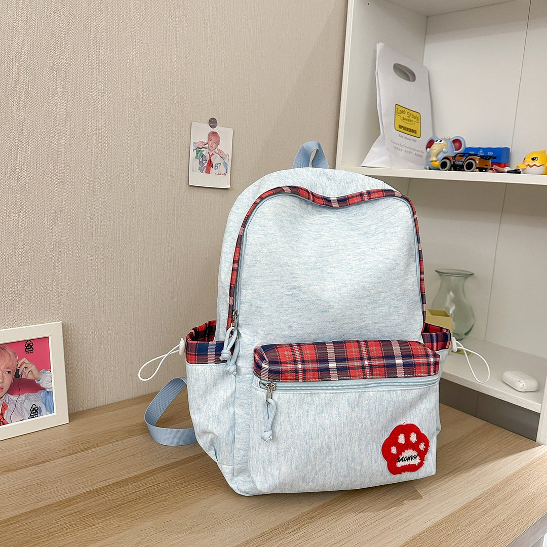 Casual Plaid Pattern School Backpack