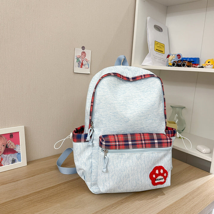 Casual Plaid Pattern School Backpack