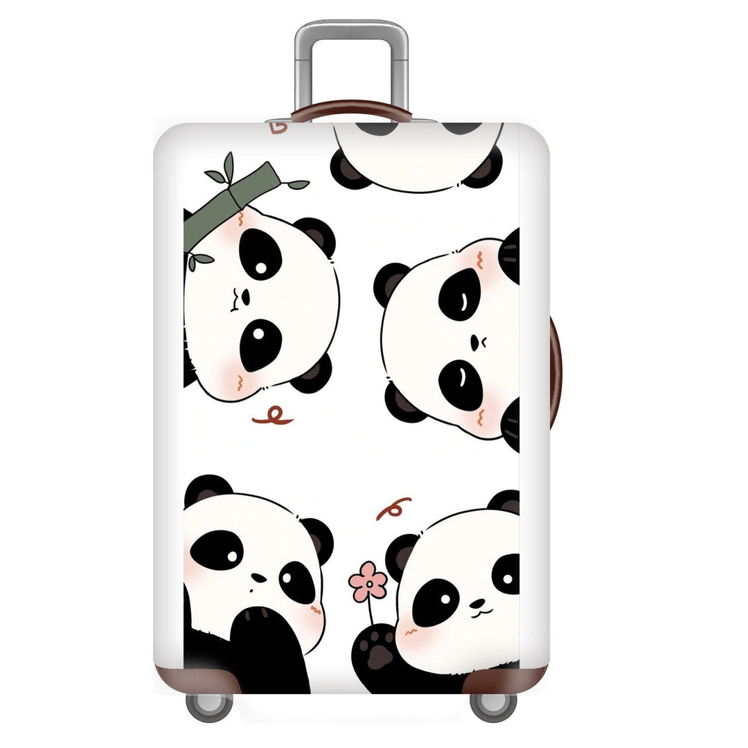 Unisex non-elastic suitcase cover for hard shell trolley with cute panda design, stretch protective cover with handle and wheel openings Kalsten