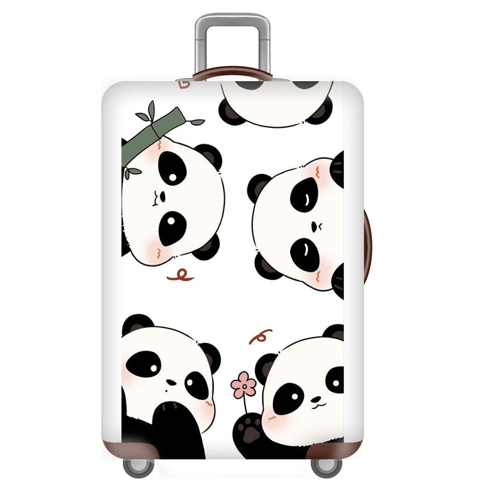 Unisex non-elastic suitcase cover for hard shell trolley with cute panda design, stretch protective cover with handle and wheel openings Kalsten
