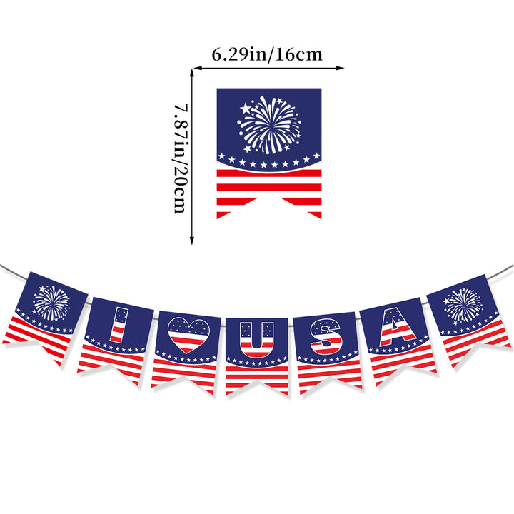 Unisex nan Pappteller Set with patriotic star stripe motif and convenient plate size Kalsten