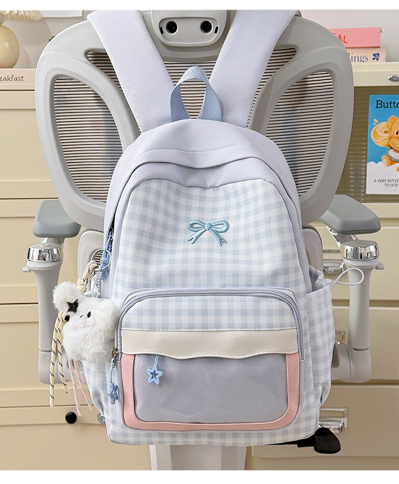 Checkered Patterned Kids' School Backpack