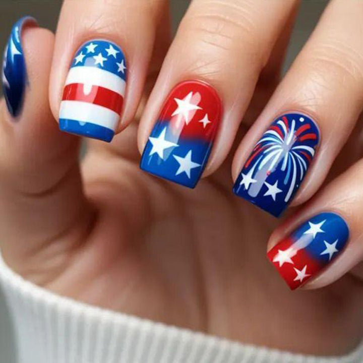 Artificial Nails in the Patriotic Design Kalsten