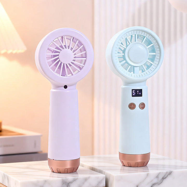 Cooling portable rechargeable bladeless handheld fan with LED speed display and USB charging Kalsten