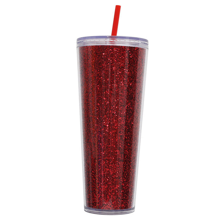 Ladies Glittering Drinking Cups with Straw Kalsten