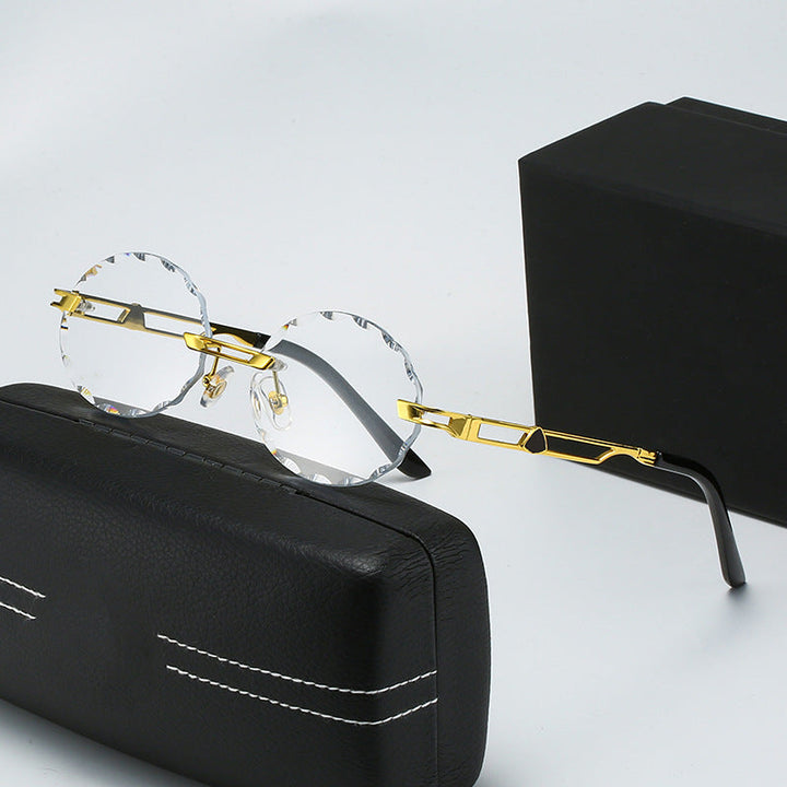 Ladies round sunglasses with unique wave design and high-quality metal frame Kalsten