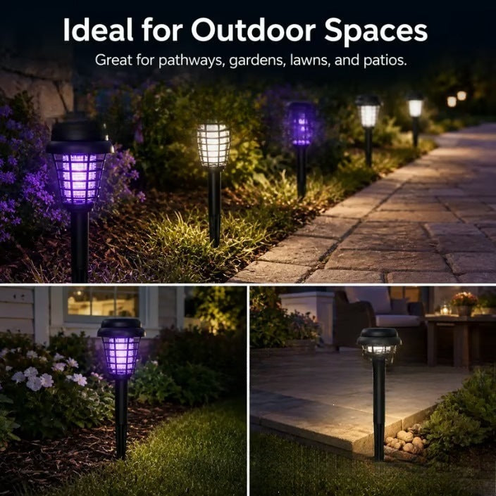 Solar Powered UV Insect Zapper Garden Stake With Integrated Solar Panel And Dusk To Dawn Sensor Kalsten