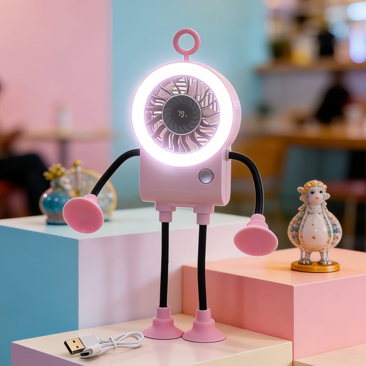 Ladies creative table fan with LED light and ergonomic design Kalsten