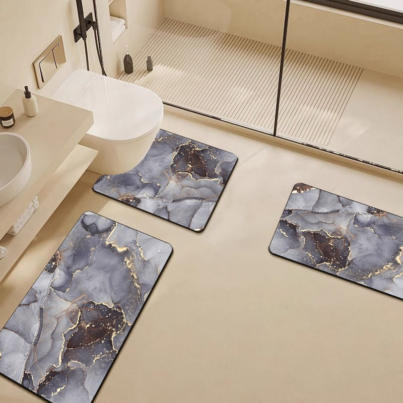 Luxury Marble-Pattern Bathroom Mat Set Acalora