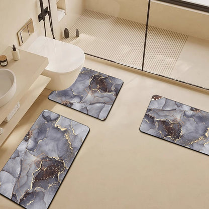 Luxury Marble-Pattern Bathroom Mat Set Acalora