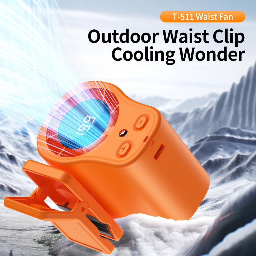 Unisex nan portable clip-on waist cooling fan with LED display Kalsten