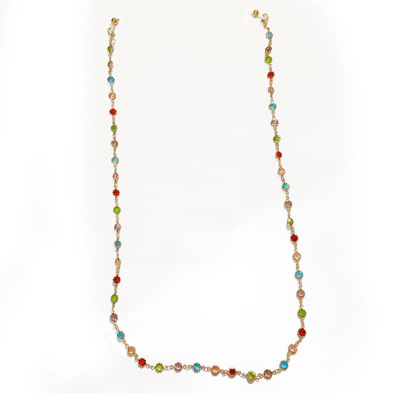 Filigree Glitter Necklace with Colorful Crystals Calstone Kalsten