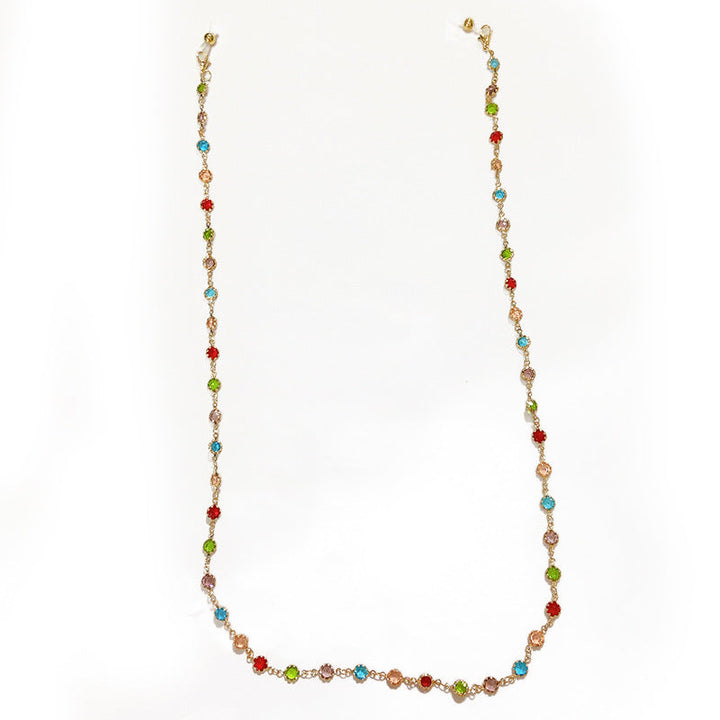 Filigree Glitter Necklace with Colorful Crystals Calstone Kalsten