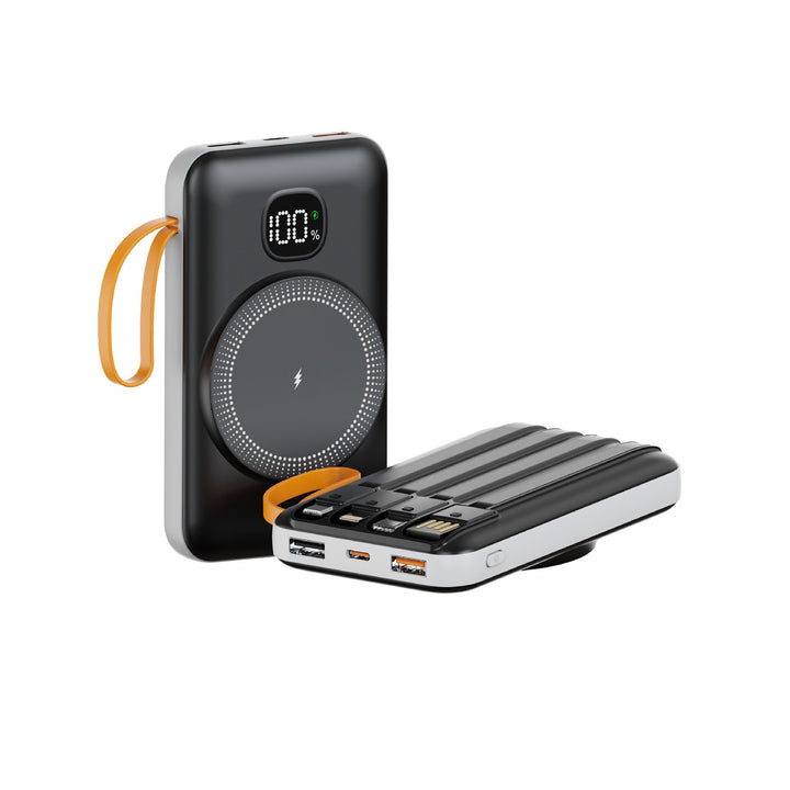 Portable power bank with integrated inductive fast charging function and LED charging status indicator Kalsten