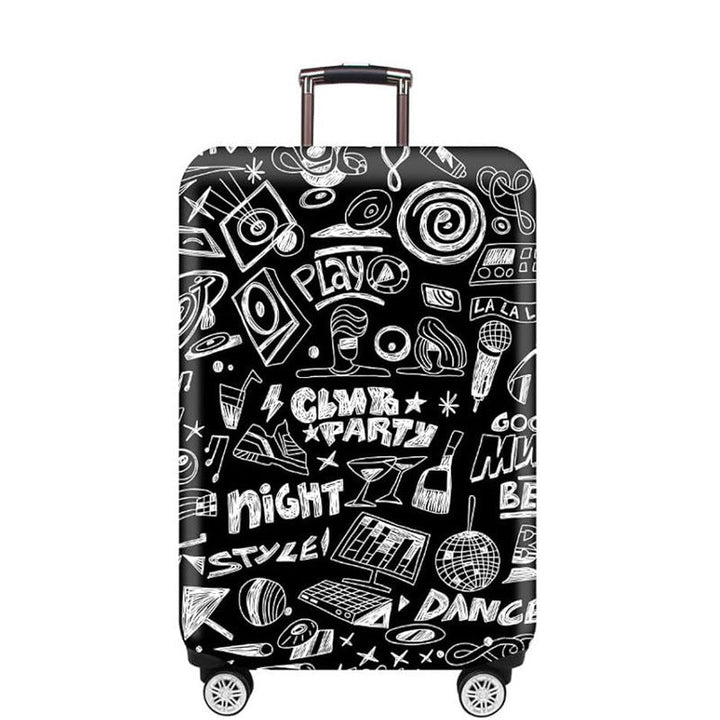 Unisex nan elastic Suitcase Cover with urban Doodle pattern, zipper and all-round protection for 4-wheel trolleys Kalsten