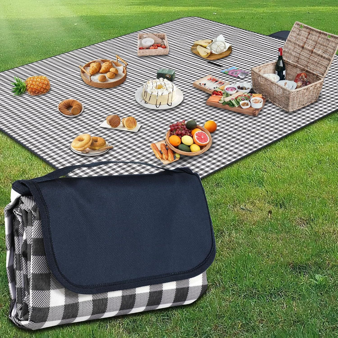 Women Folding Picnic Blanket with Carrying Bag Kalsten