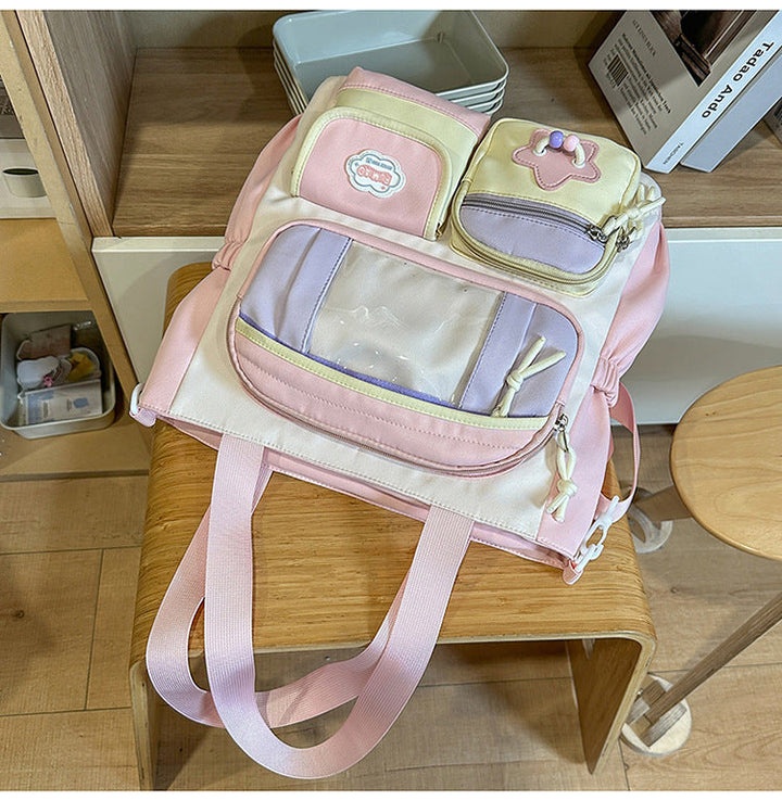 Character-Embellished Multi-Compartment School Backpack