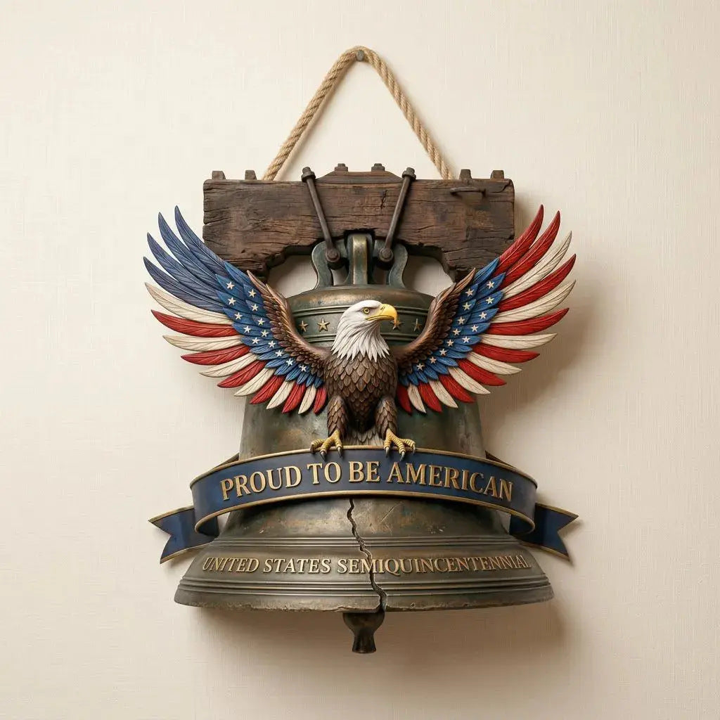 Unisex nan commemorative Liberty Bell decorative wall plaque with gold relief Kalsten