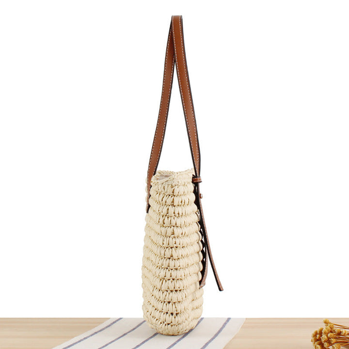 Braided Handbag with Elegant Leather Application Kalsten