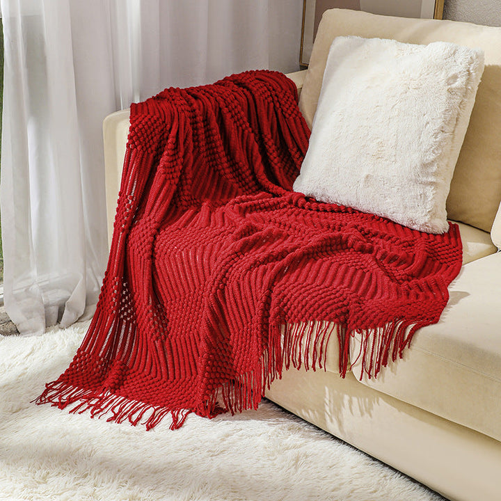 Women's high-quality knitted blanket with textured design Kalsten