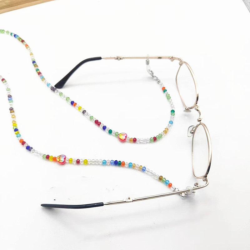 Colorful glass necklace with heart pendant Kalsten