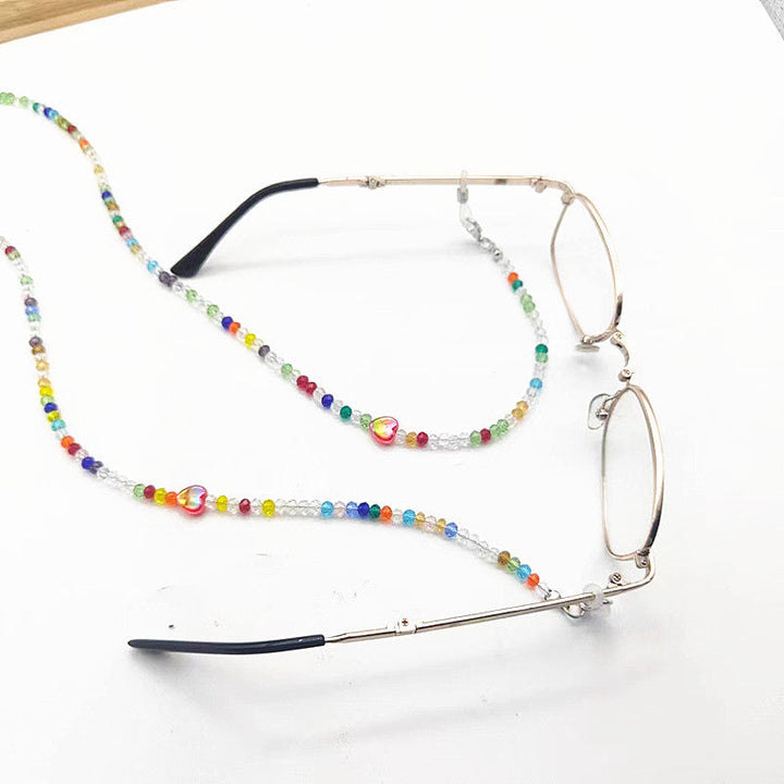 Colorful glass necklace with heart pendant Kalsten