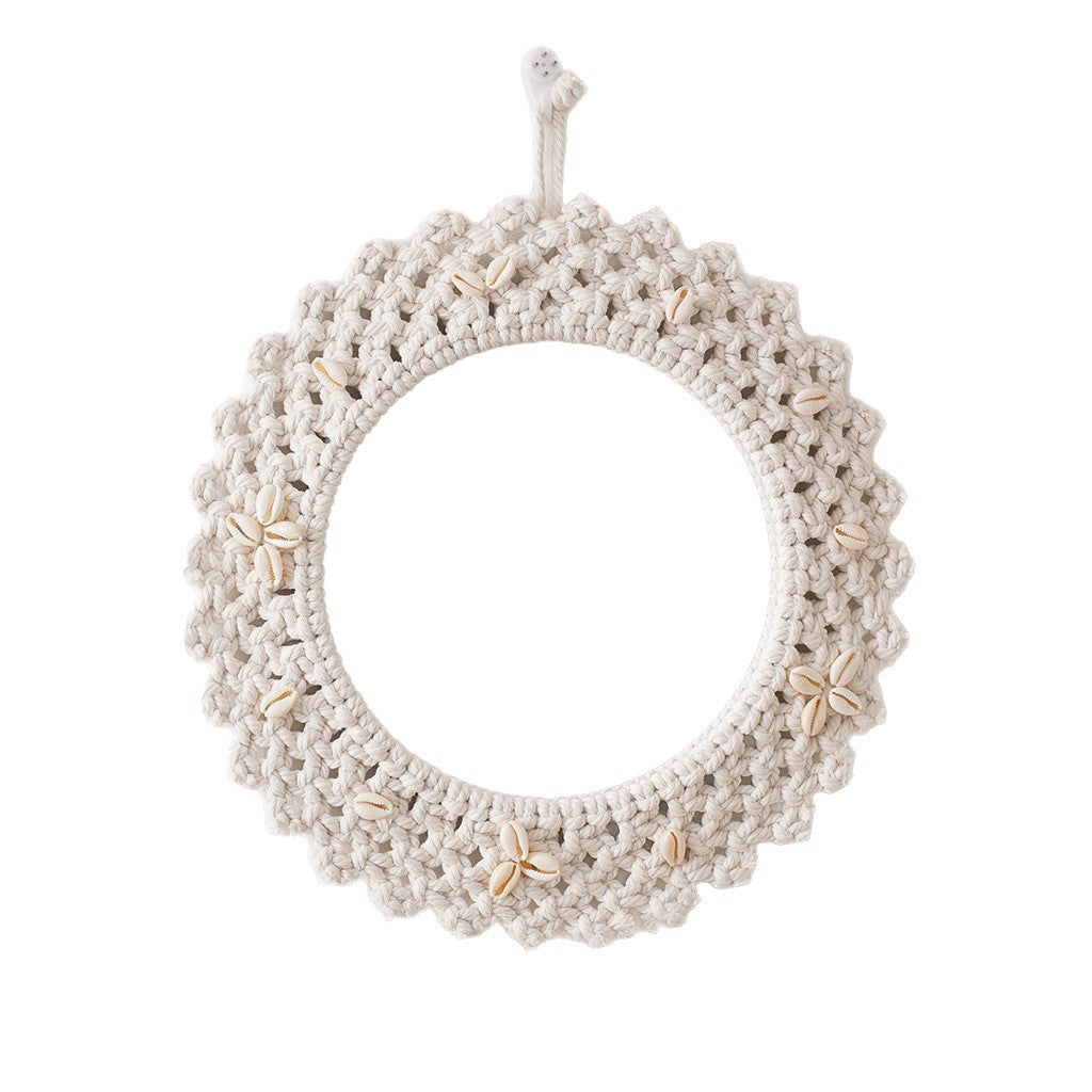 Decorative Macrame Star-Shaped Wall Mirror Acalora