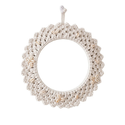Decorative Macrame Star-Shaped Wall Mirror Acalora