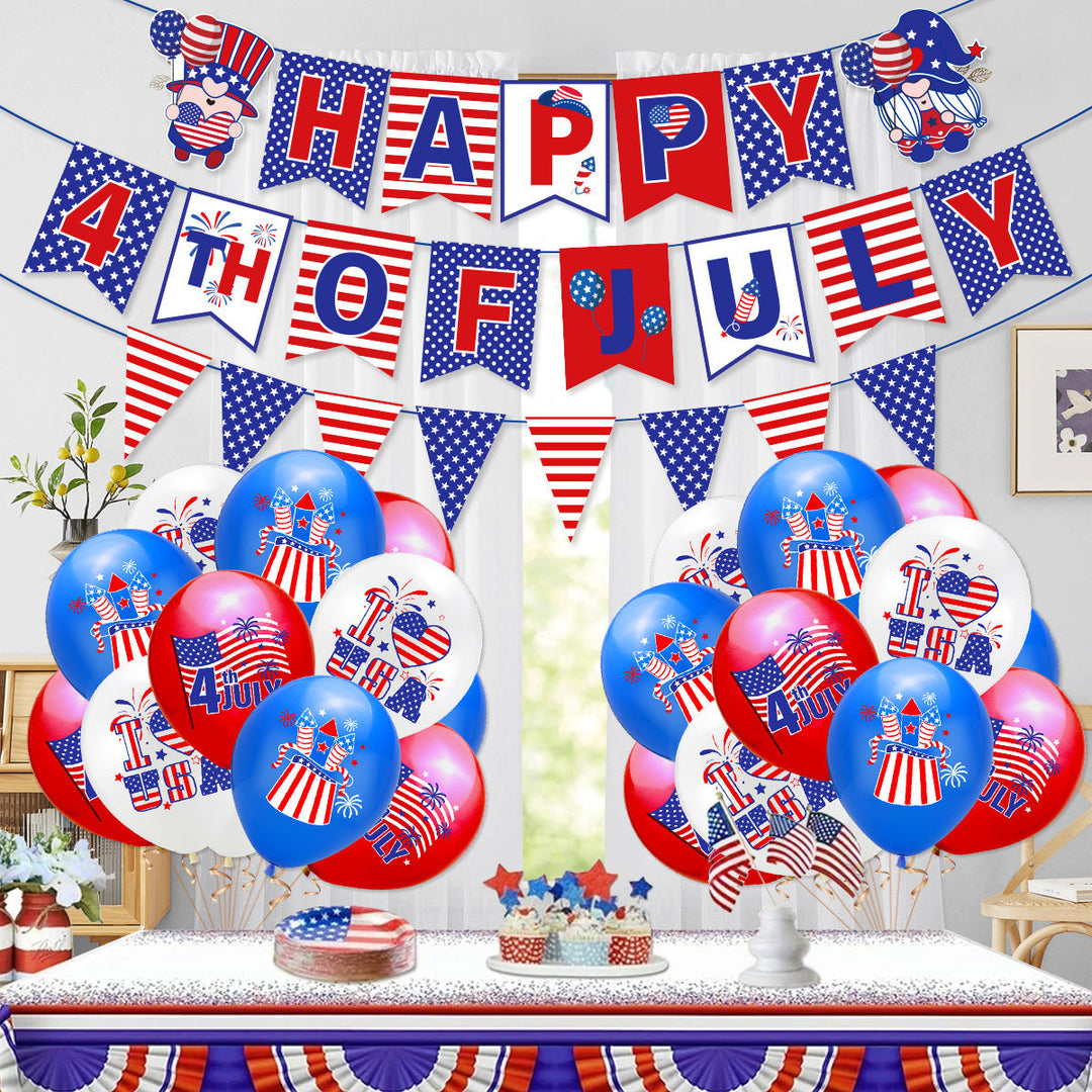 Unisex nan patriotic latex party balloon with USA flag motif and premium print Kalsten
