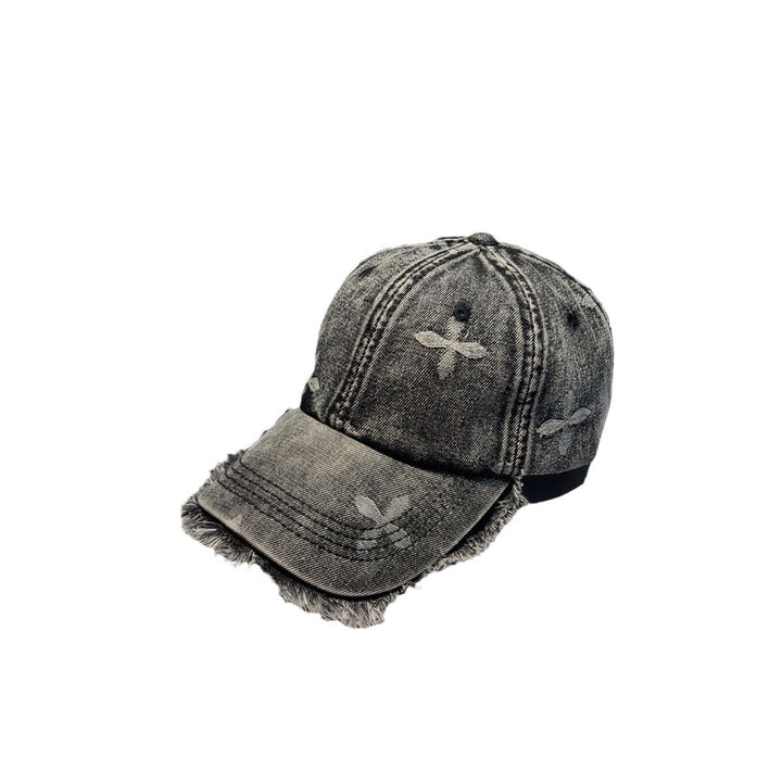 Unisex Distressed Denim Frayed Cap Kalsten