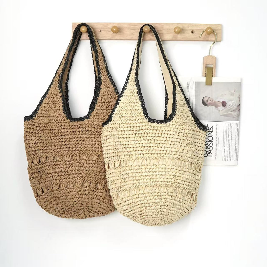 Woven Natural Material Handbag with Minimalist Structure Kalsten