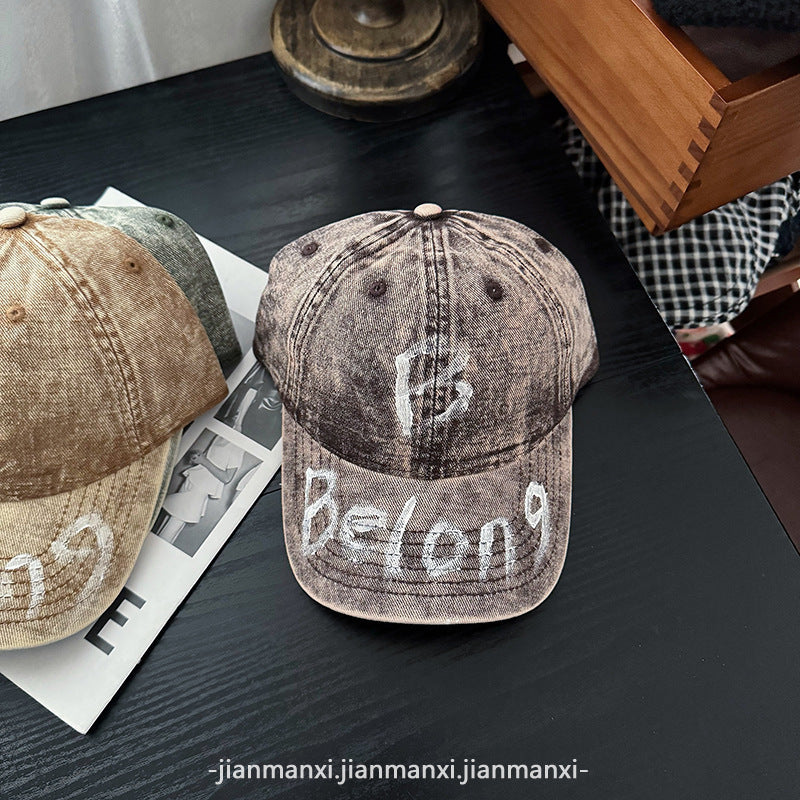Women's Distressed Denim Adjustable Baseball Cap Kalsten