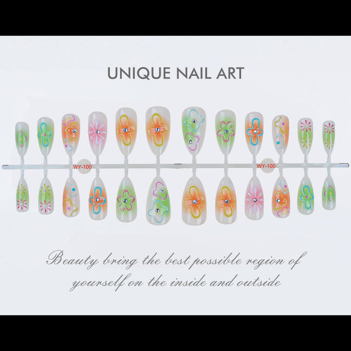 Artistic Floral Press-On Nails Kit Kalsten