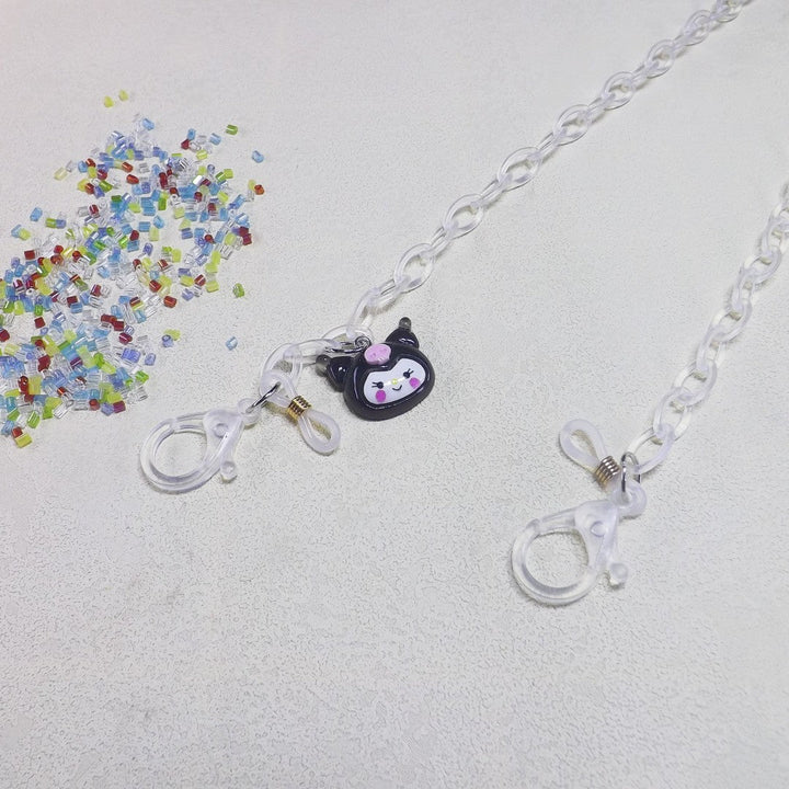 Playful glasses holder chain made of transparent material Kalsten
