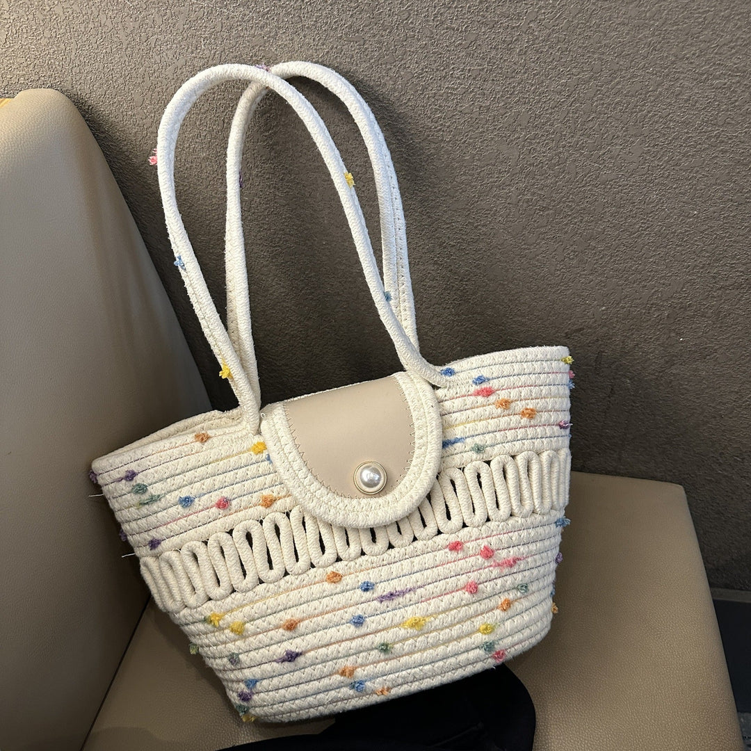 Women's Fashion Handbag with Colorful Cotton Weave Kalsten