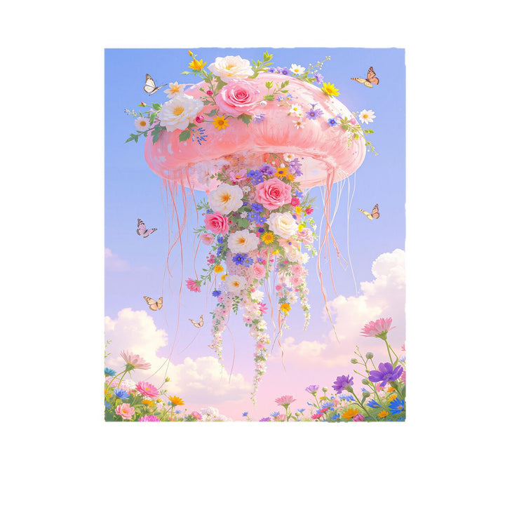 Floral Jellyfish Canvas Print Kalsten