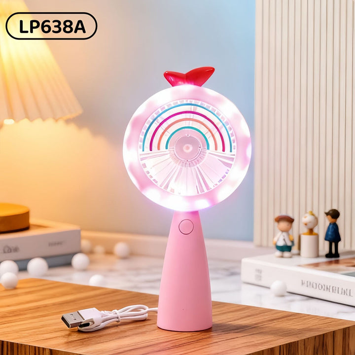 Ladies portable handheld fan with LED lighting and flexible design Kalsten