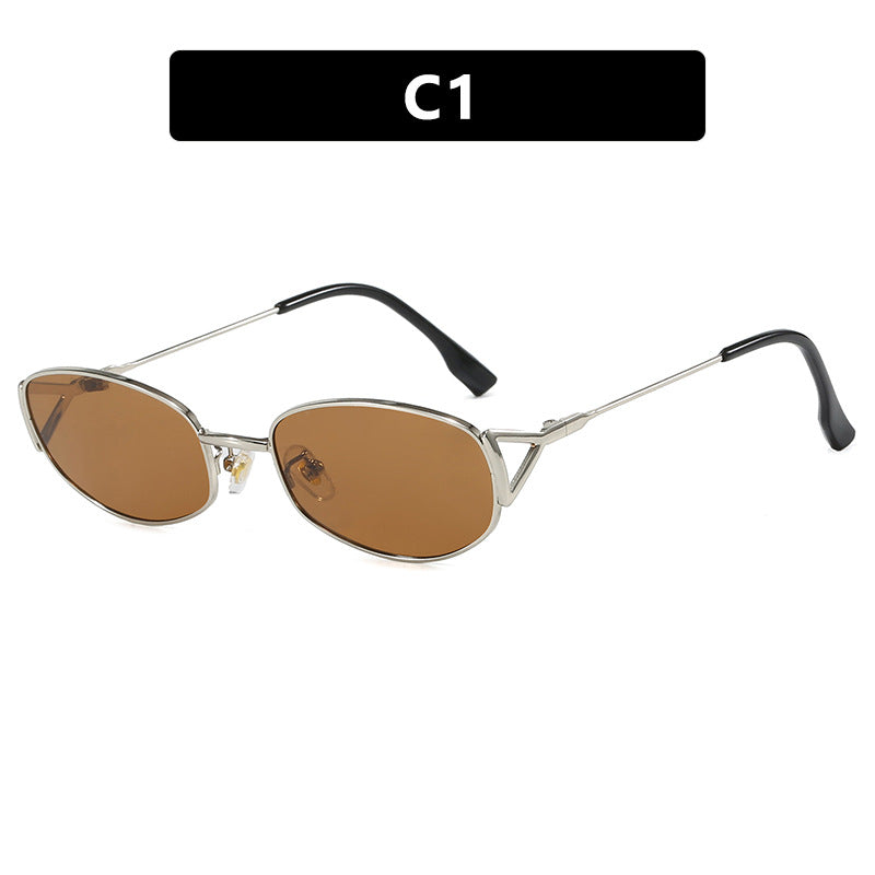 Women's fashionable sunglasses in an elegant oval design with high-quality metal frame Kalsten