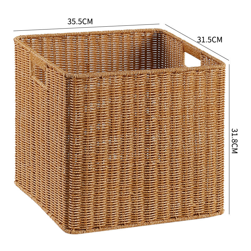 Handcrafted Rectangular Wicker Storage Bin Kalsten