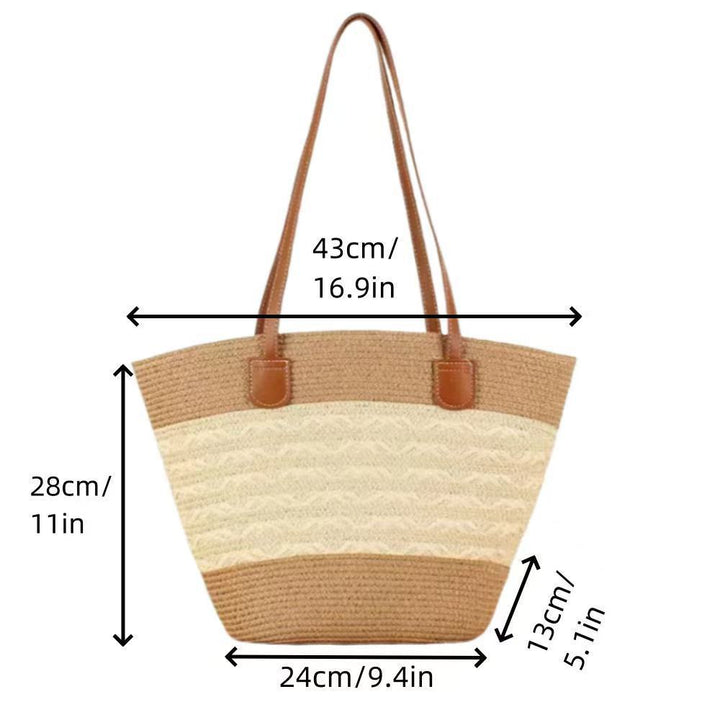 Fashionable rustic shopper with chic leather handles Kalsten