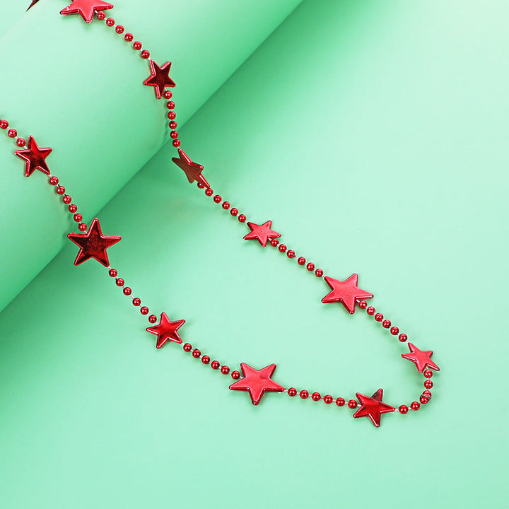 Women nan long Statement Necklace with star beads and ball chain Kalsten