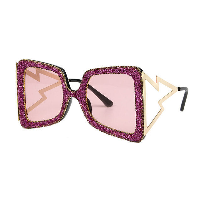 Women's oversized sunglasses with glittering crystal frame Kalsten