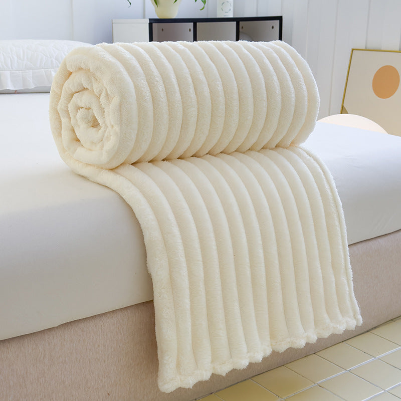 Women High-pile Cozy Blanket with Wave Pattern Kalsten