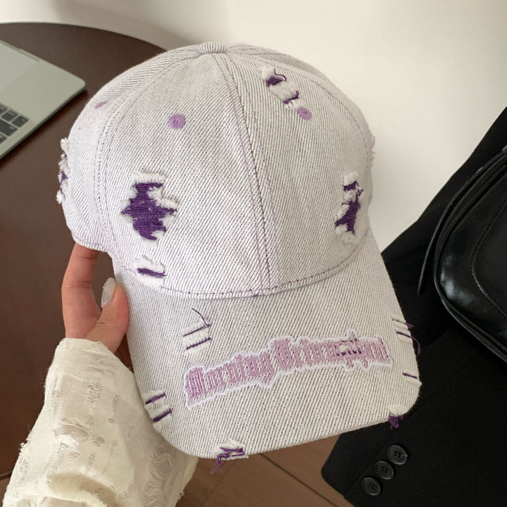 Women's Distressed Denim Baseball Cap Kalsten