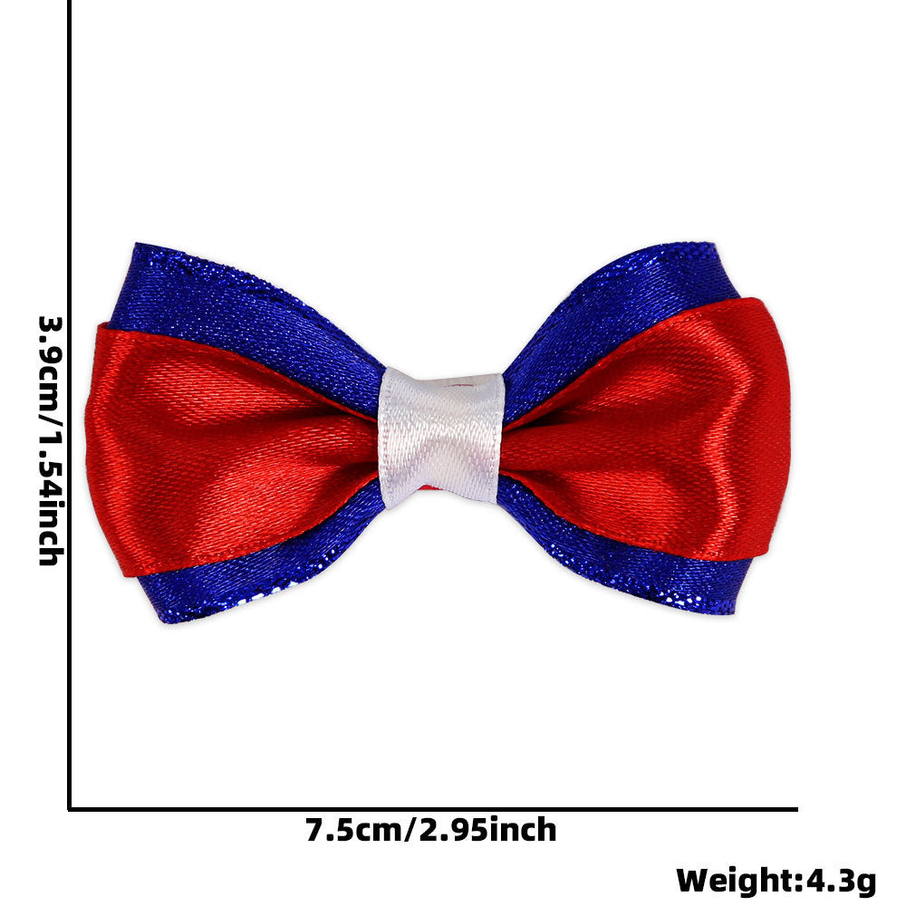 Ladies small pleated hair bow made of grosgrain ribbon with medium knot and mini alligator clip Kalsten