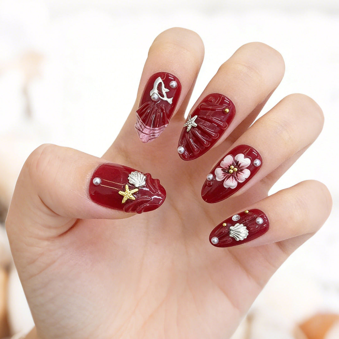 Artistic Floral Design Press-On Nail Set Kalsten 1787225330