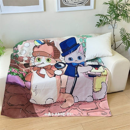 Artistic Cartoon-Themed Throw Blanket