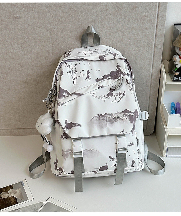 Artistic Landscape Print School Backpack