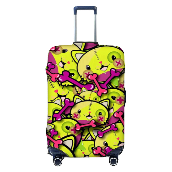 Unisex non-elastic luggage cover with graffiti print and zipper opening, stretchable protective cover with non-slip inner fastening Kalsten