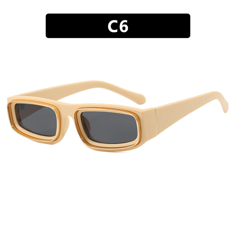 Ladies trendy rectangular sunglasses with elegant color play Kalsten